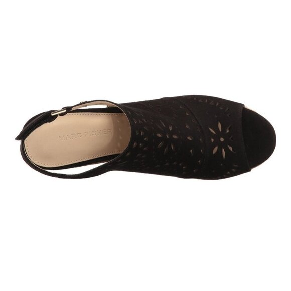 Marc Fisher Harlea Leather Peeptoe Platform Sandals Size 8.5M - Picture 5 of 11